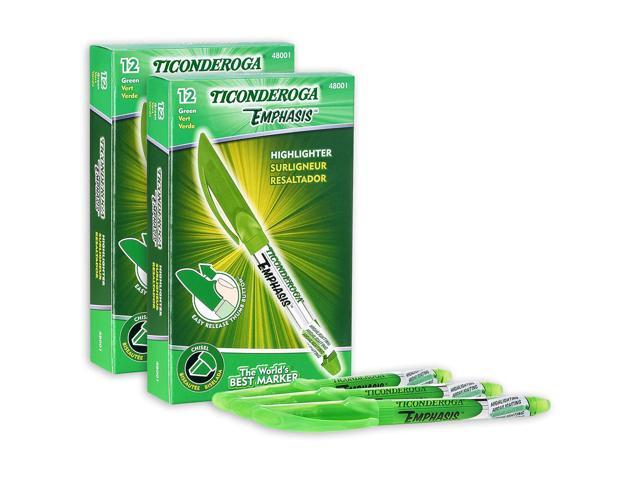 UPC 194629101979 product image for Ticonderoga Emphasis Highlighters Chisel Tip Green 12 Per Box 2 Boxes | upcitemdb.com