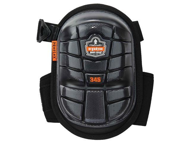 ERGODYNE 345 Knee Pad, Hard Shell, Gel, Foam Pad, Rubber Cap, Clip Closure, 2