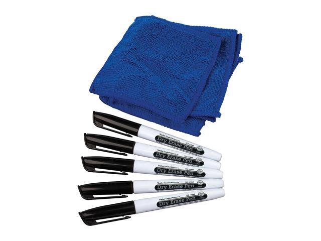 Teacher Created Resources Dry Erase Pens & Microfiber Towels Fine Tip Black 5