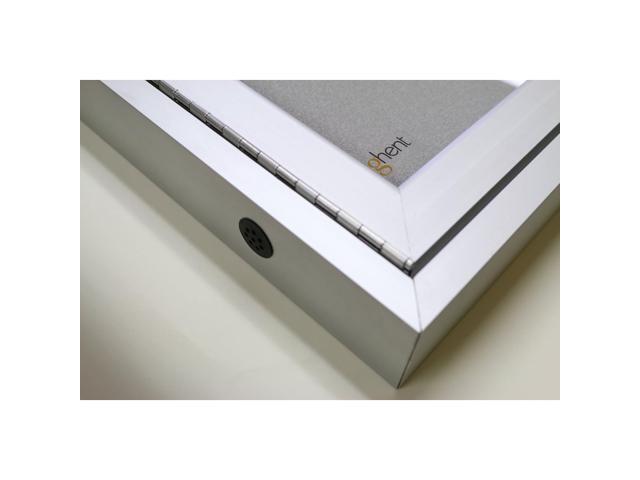 Ghent PA13624VX-193 1 Door Enclosed Vinyl Bulletin Board with Satin Frame - 24' x 36' - Silver Surface, Satin Aluminum Frame