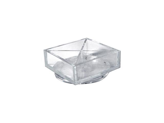 Azar 4-Compartment Plastic Rotating Organizer Clear 2/Box (556352)