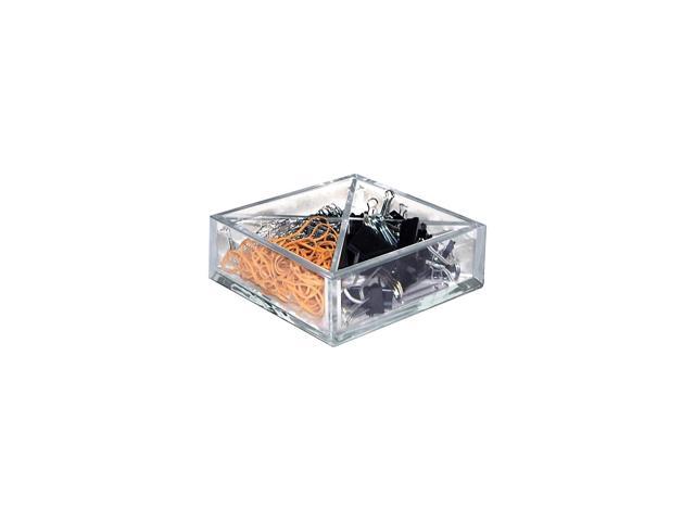 Azar 4-Compartment Plastic Compartment Storage Clear 2/Box (556350)