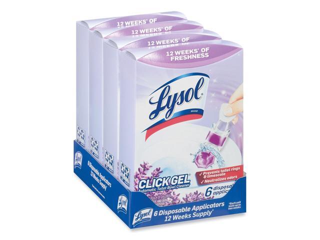 LYSOL Brand Click Gel Automatic Toilet Bowl Cleaner Lavender Fields 6/Box 4 Boxes/Carton 89060CT