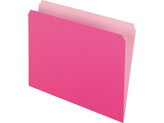 Pendaflex Colored File Folders Straight Cut Top Tab Letter Pink/Light Pink 100/Box 152PIN