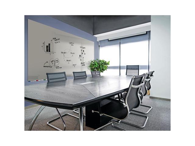 Ghent ARIASM34GY Aria Low-Profile Frameless Magnetic Glassboard - 48' x 36' - Gray Surface