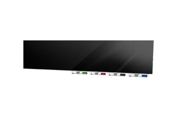 Ghent ARIASM34BK Aria Low-Profile Frameless Magnetic Glassboard - 48' x 36' - Black Surface