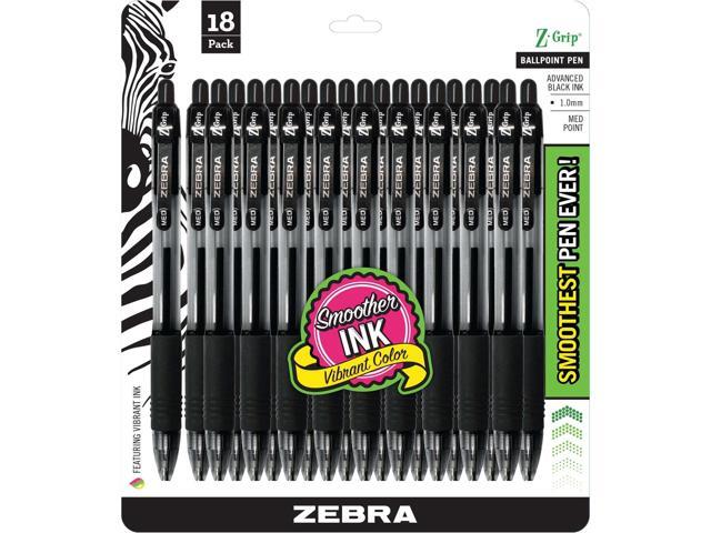Z-Grip Retractable Ballpoint Pen 1.0Mm 18/Pkg-Black