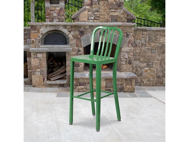 Flash Furniture Commercial Grade 30' High Distressed Copper Metal Indoor-Outdoor Barstool with Back 4 Pack (4ET353430COP)