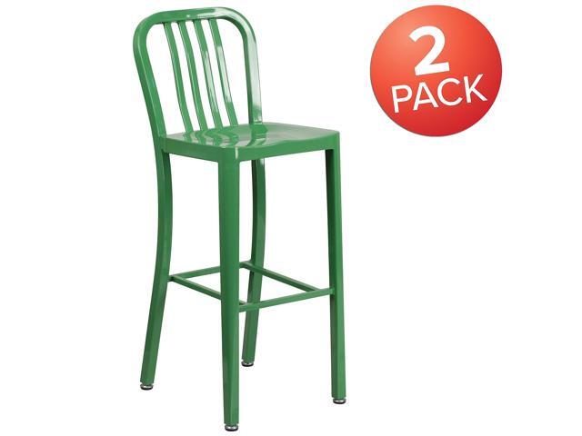 Flash Furniture Commercial Grade 30' High Distressed Copper Metal Indoor-Outdoor Barstool with Back 4 Pack (4ET353430COP)