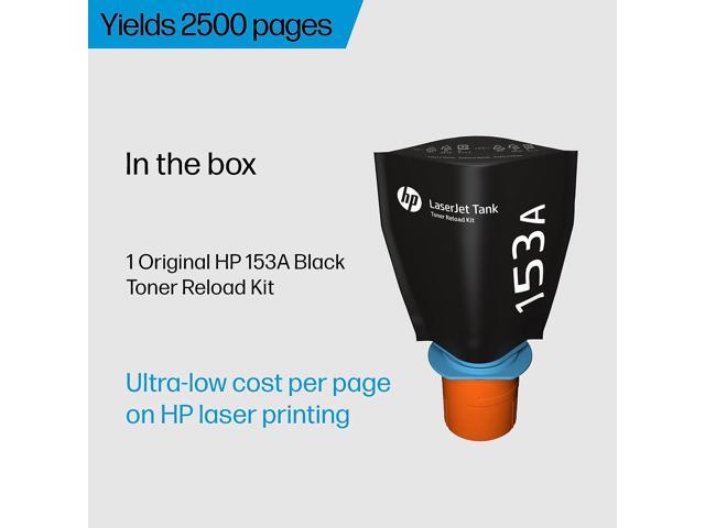 HP 153A Black Original LaserJet Tank Toner Reload Kit, ~2,500 pages, W1530A