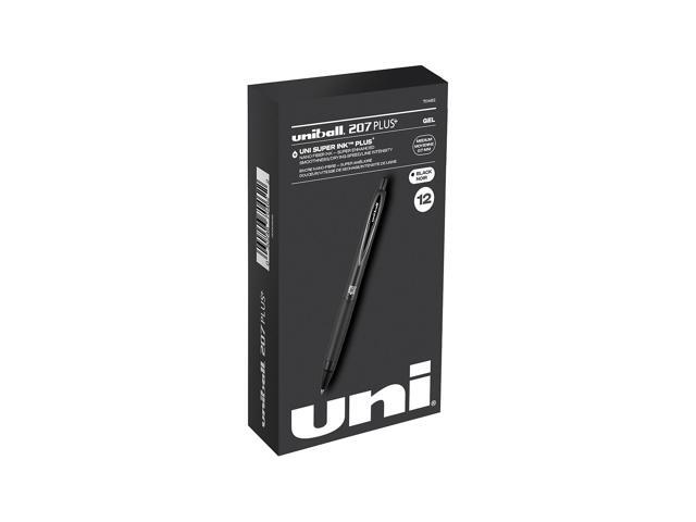 Uniball Plus Gel Pen Retractable Medium 0.7 mm Black Ink Dozen 70120