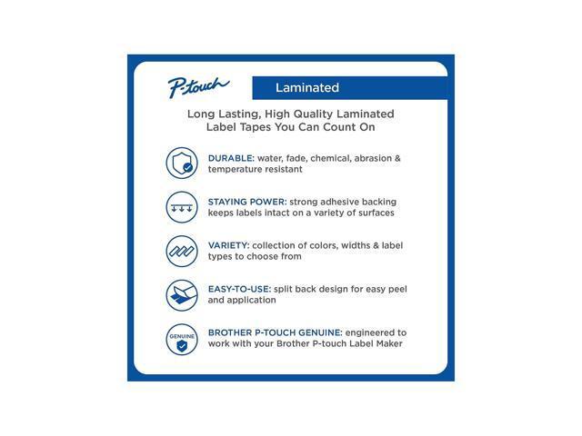 Brother P-touch TZe-233CS Laminated Label Maker Tape 1/2' x 26-2/10' Blue on White (TZe-233CS) TZE233CS