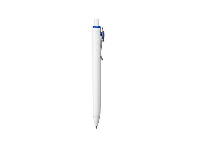 uniONE Gel Pen Retractable Medium 0.7 mm Blue Ink White/Blue Barrel Dozen 70363