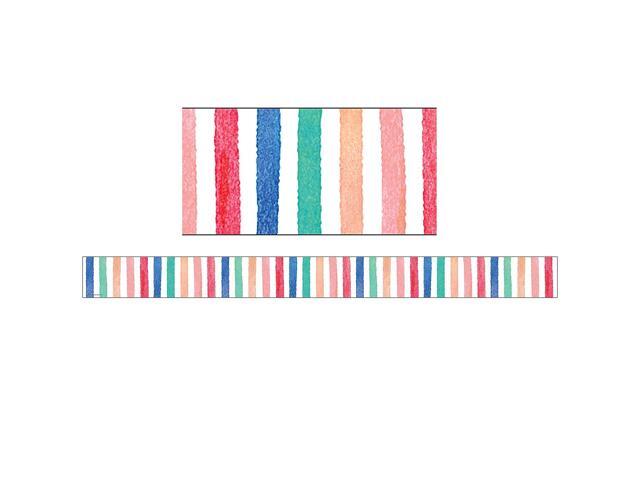 Teacher Created Resources Watercolor Stripes Border Trim 35 Feet Per Pack 6 Packs (TCR8961-6)