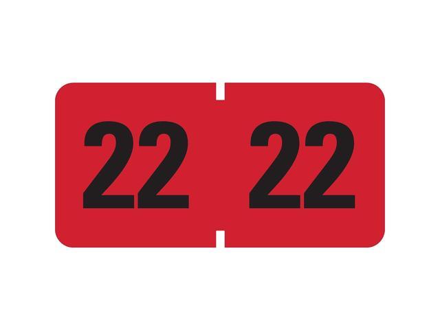 Smead Yearly End Tab File Folder Labels 22, 0.75 x 1.5 Red 500 Labels/Roll 68322