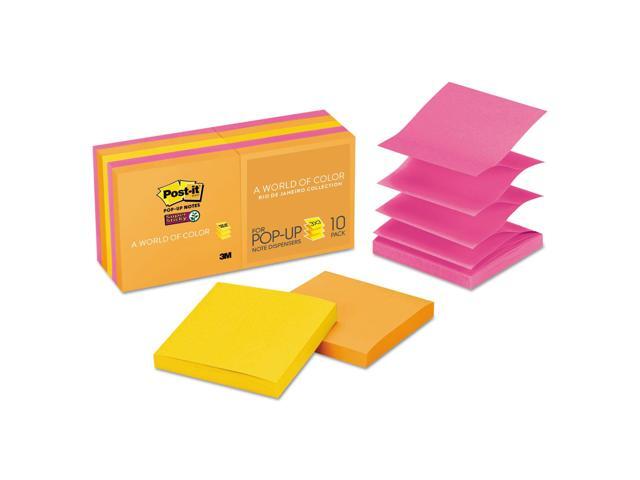 Post-it Pop-up 3 x 3 Note Refill Rio de Janeiro 90-Sheet 10/Pack R33010SSAU