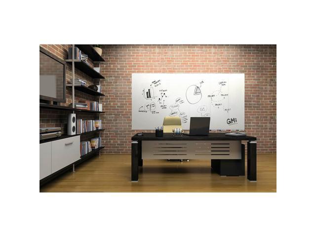 Ghent ARIASM23WH Aria Low-Profile Frameless Magnetic Glassboard - 36' x 24' - White Surface