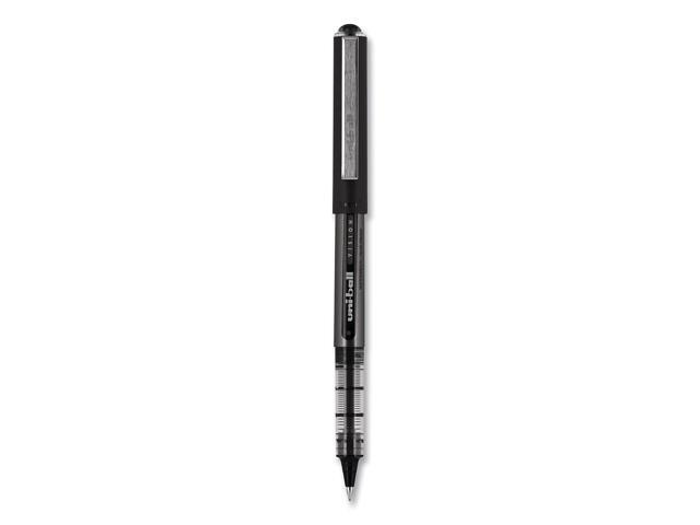 Uni-ball VISION Roller Ball Pen, Bold 1 mm, Black Ink, Black Barrel, Dozen