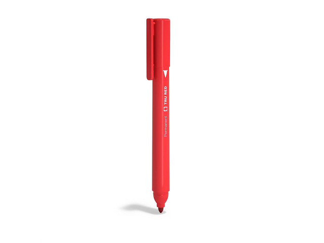 TRU RED Pen Permanent Markers Fine Tip Red Dozen TR54539
