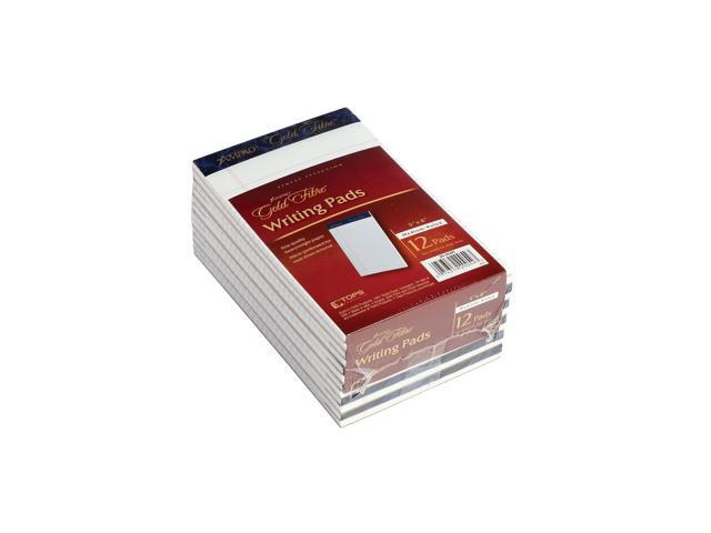 Ampad Gold Fibre Notepads 5' x 8' College Ruled White 50 Sheets/Pad 12 Pads/Pack (20054)