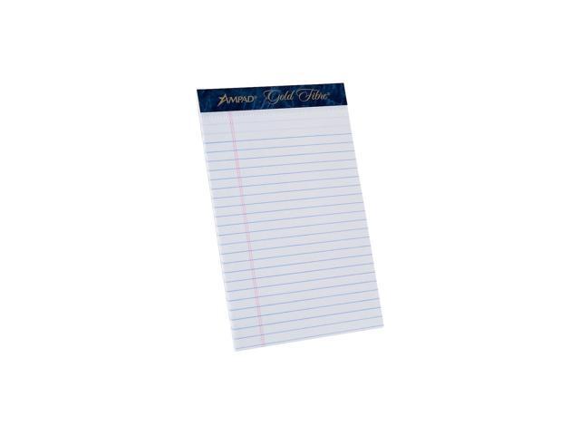 Ampad Gold Fibre Notepads 5' x 8' College Ruled White 50 Sheets/Pad 12 Pads/Pack (20054)