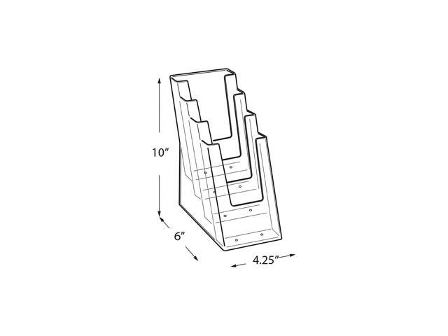 Azar Four-Tier Four-Pocket Trifold Brochure Holder 252388
