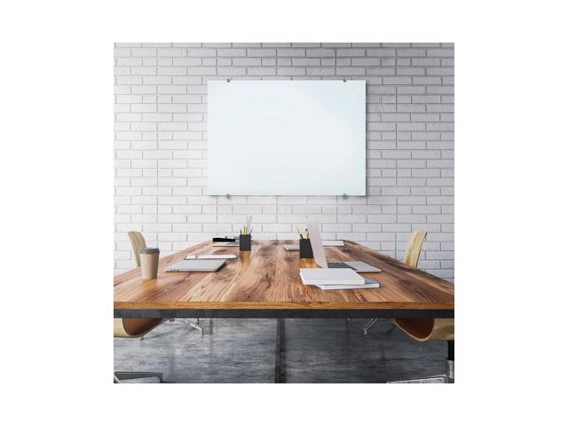 Luxor Magnetic Wall-Mounted Glass Board - 48' x 36' - White Surface - Silver Aluminum Frame WGB4836M