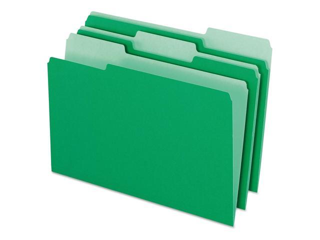 Pendaflex Colored File Folders 1/3 Cut Top Tab Legal Green/Light Green 100/Box 15313BGR