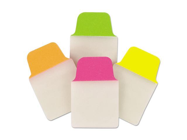 Ultra Tabs Repositionable Tabs 1 x 1.5 Neon:Green Orange Pink Yellow 80/Pk