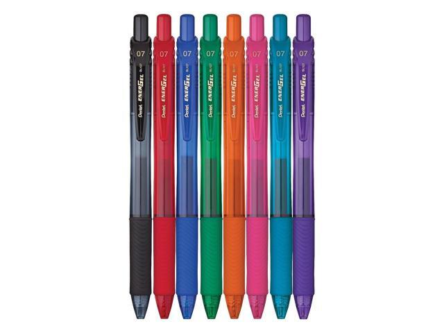 Pentel Gel Pens Retractable .7mm 8/PK Assorted Barrel/Ink BL107CRBP8M