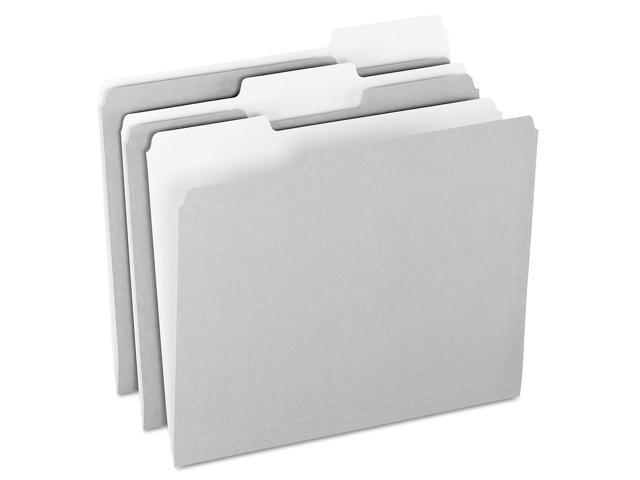 Pendaflex 1521/3GRA Two-Tone File Folders- 1/3 Cut- Top Tab- Letter- Gray/Light Gray- 100/Box