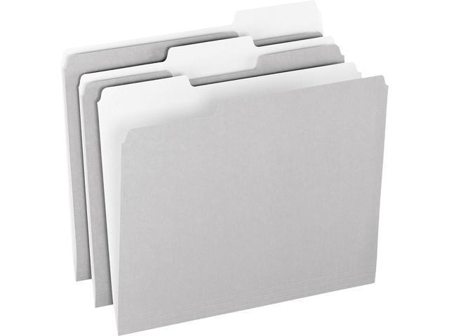 Pendaflex 1521/3GRA Two-Tone File Folders- 1/3 Cut- Top Tab- Letter- Gray/Light Gray- 100/Box