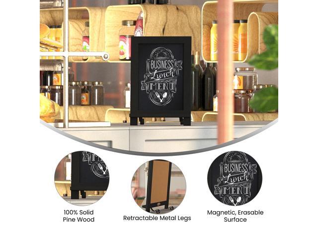 Flash Furniture Canterbury Tabletop Magnetic Chalkboard Sign Black 9.5' x 14' (HFKHDGDIS222315)