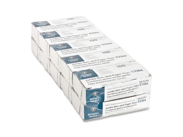 Business Source Paper Clips Jumbo Nonskid 1000/PK Silver 53366