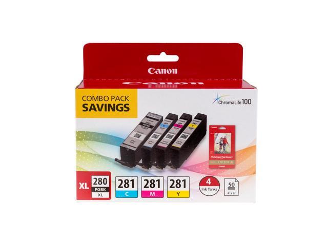 Canon - PGI-280 XL/CLI-281 4-Pack High-Yield - Pigment Black, Standard Capacity - Cyan, Magenta, Yellow Cartridges + Photo Paper - Black/Cyan/Magenta/Yellow - image 10