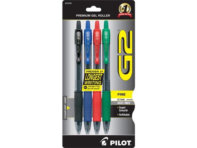 Pilot Gel Pen Retractable/Refillable Fine Point 4/PK Assorted 31034