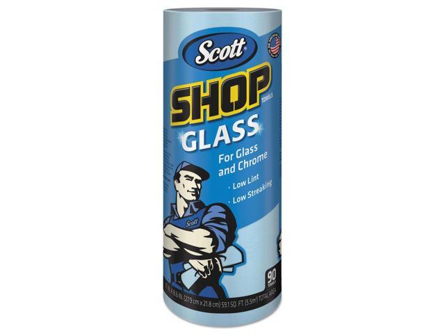 Scott Glass Towels 1-Ply 8.6' x 11' Blue 90 Sheets/Roll 12 Rolls/Carton 32896