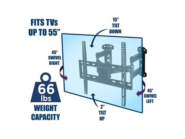 Mount-lt! Full Motion Corner TV Mount Fits 32 -55 TVs Capacity 66 lbs. TV Bracket Corner Wall Mount - image 12