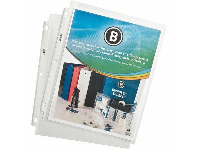 Business Source Sheet Protectors Top Load 1.9mil 11'x8-1/2' 100/BX Clear 74551
