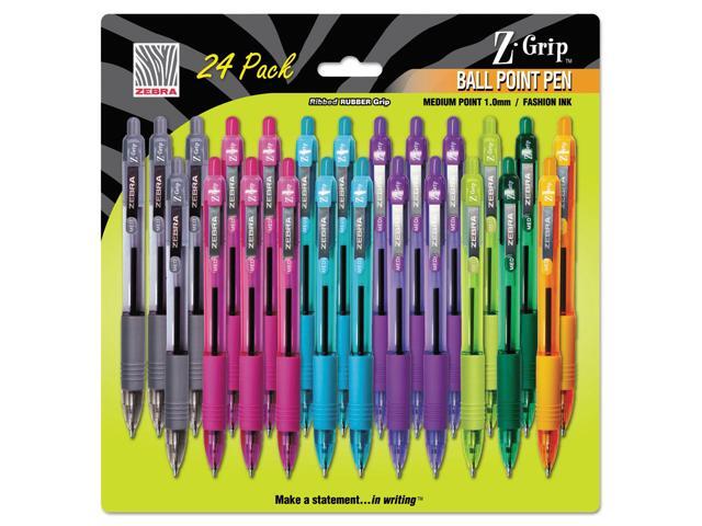 Zebra Z-Grip Retractable Ballpoint Pen Assorted Ink Medium Point 24/Pack 12271