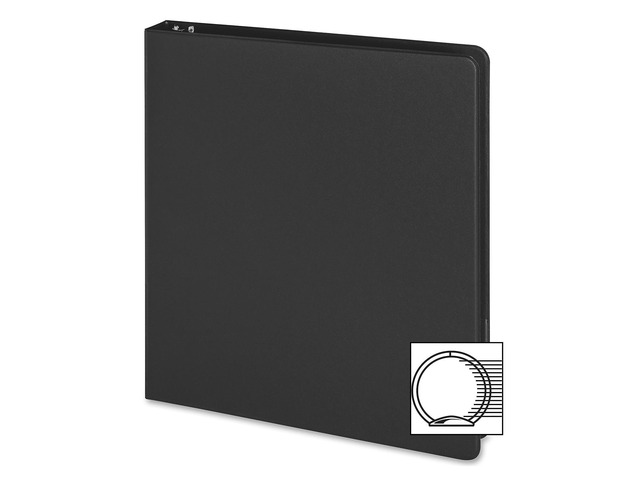 Business Source Round Ring Binder 1' Capacity 8-1/2'x5-1/2' Black 28523
