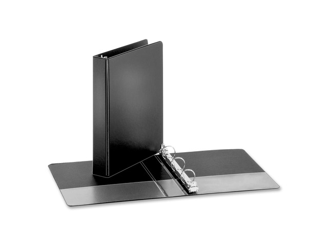 Business Source Round Ring Binder 1' Capacity 8-1/2'x5-1/2' Black 28523