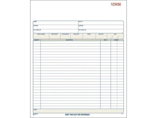 Adams Carbonless Sales Order Book 8' x 10' 2-Part (DC8100) 196139