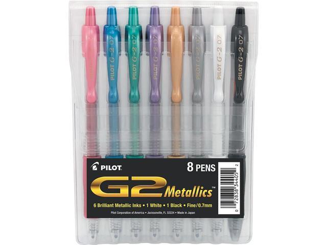 Pilot G2 Metallics Gel Ink Pen 8 Assorted Inks 0.7 Fine Point 34405