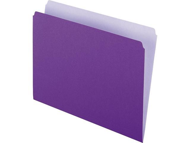 Pendaflex Colored File Folders Straight Top Tab Letter Lavender/Light Lavender 100/Box 152LAV