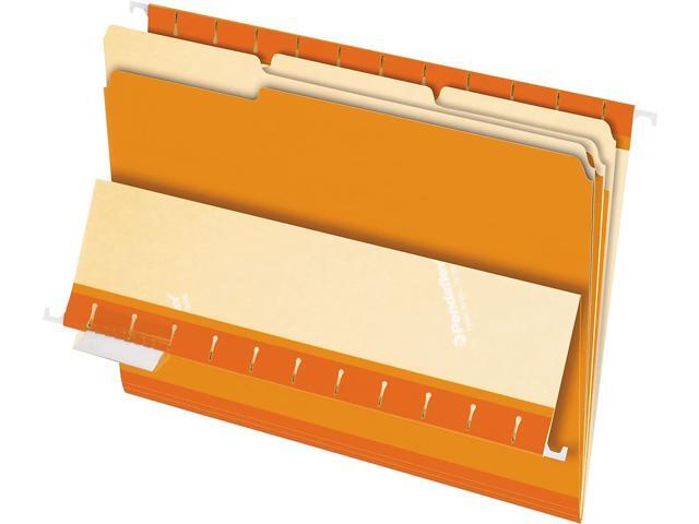 Pendaflex Interior File Folders 1/3 Cut Top Tab Letter Orange 100/Box 421013ORA
