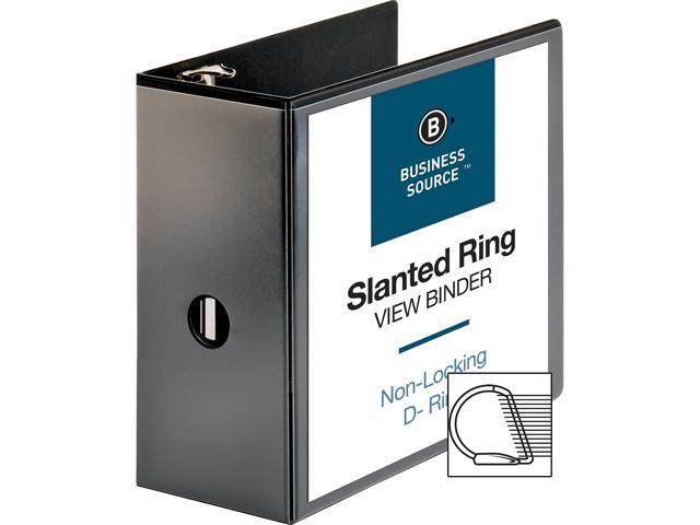 Business Source D-Ring View Binder 5' Capacity 11x8-1/2' Black 28451