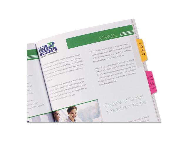 Avery Ultra Tabs Repositionable Tabs 2.5 x 1 Neon:Green Orange Pink Yellow 24/Pk