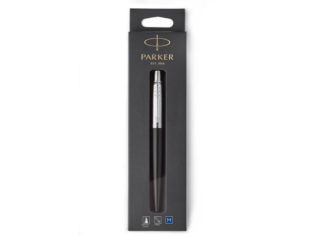 Parker Jotter Retractable Ballpoint Pen Black Barrel w/Blue Ink Medium Point 1953184
