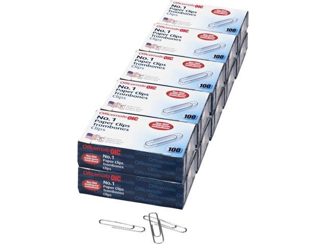 Officemate Paper Clips Size 1 Standard .034 Gauge 100/BX Silver 99912